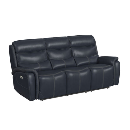 Aruba - Power Motion Sofa With Power Headrest - Pebble Navy