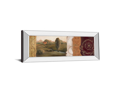 Tuscan Scene II - Mirror Framed Print Wall Art - Light Brown