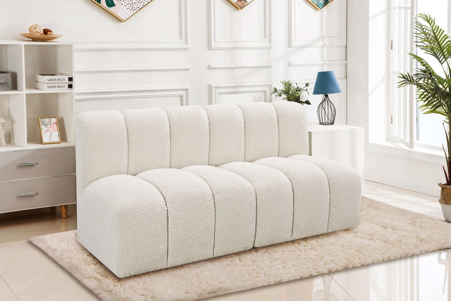Arc - Boucle Fabric 2 Seats Modular Sofa