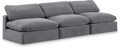 Comfy - Velvet Modular Armless Sofa 3 Seats