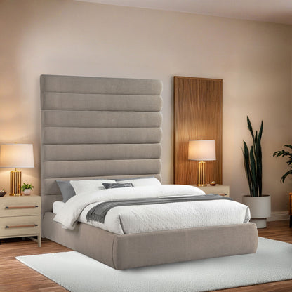 Adam - Linen Fabric Bed With 89" Headboard