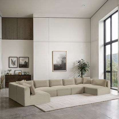 Shaggy - 7 Piece Modular U-Shaped Armless Sectional
