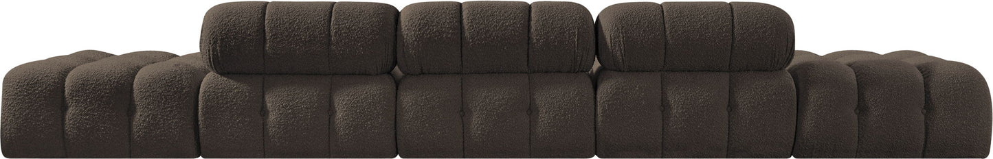 Ames - 5 Piece Boucle Upholstered Modular Sofa With 2 Armless Seats