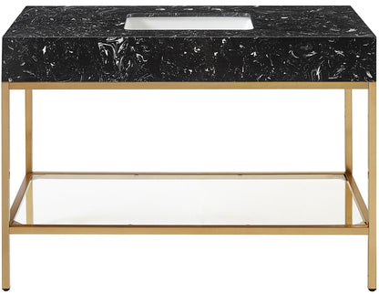 Marmo - Engineered Marble Bathroom Vanity With Gold Base