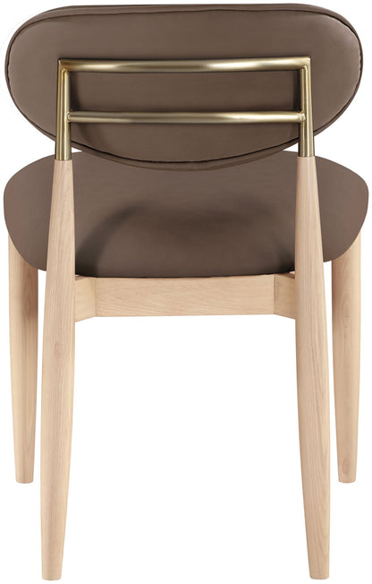 Riccio - Faux Leather Dining Side Chair (Set of 2) - Natural Frame