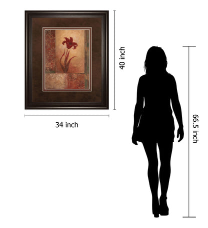 Lily Silhouette By Vivian Flasch - Framed Print Wall Art - Light Brown