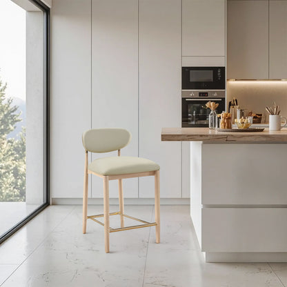 Riccio - Stool - Natural And Gold Frame