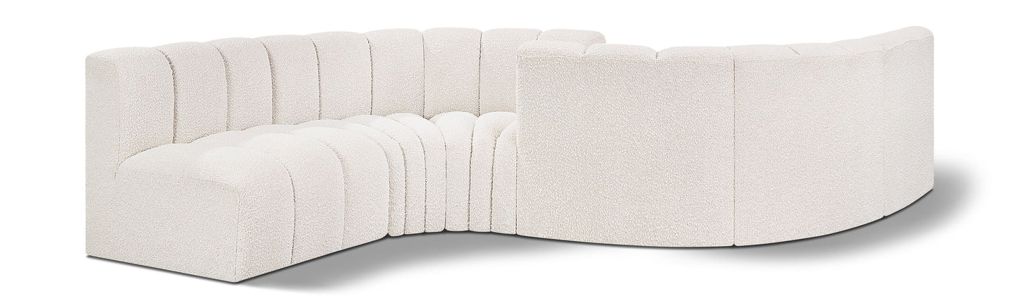 Arc - Boucle Fabric 6 Piece Modular Sofa - Black