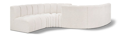Arc - Boucle Fabric 6 Piece Modular Sofa - Black