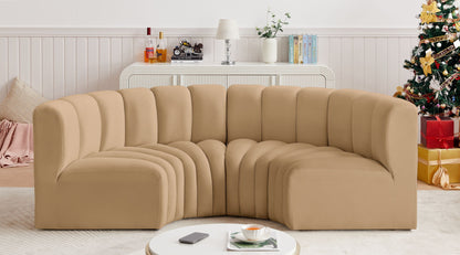Arc - Velvet 4 Piece U-Shaped Modular Sofa