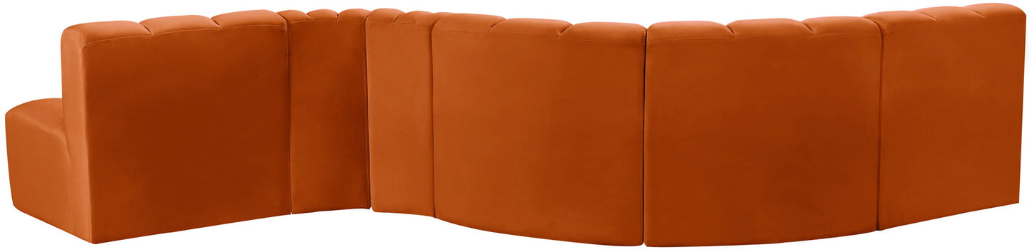 Arc - Velvet 6 Piece Curved Modular Sofa