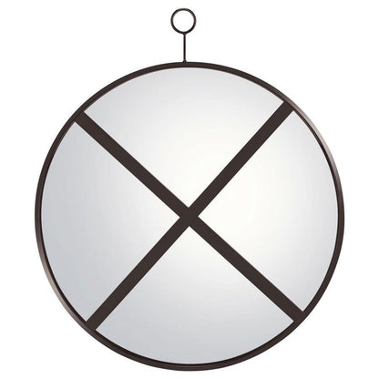 Gwyneth - Espejo de pared redondo - Níquel negro