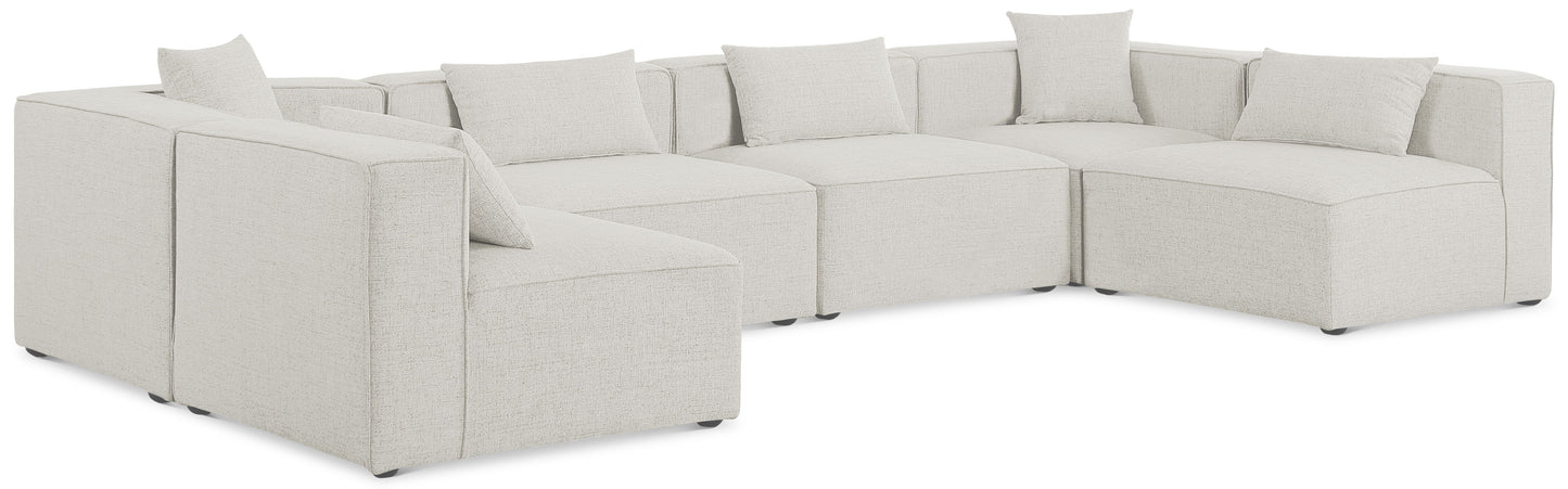 Cube - Linen 6 Piece Modular Armless Sectional