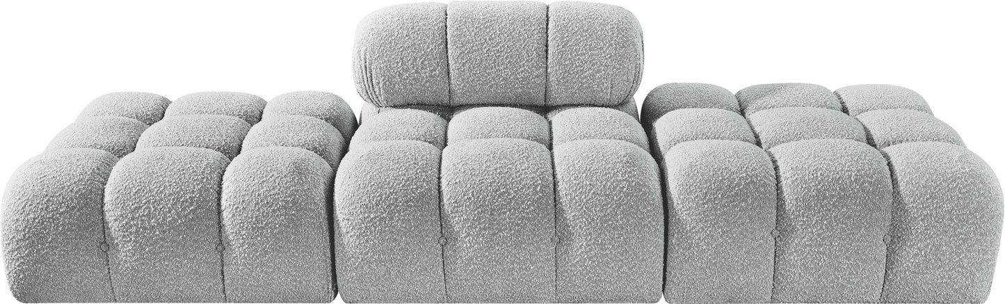 Ames - 3 Piece Boucle Upholstered Modular Sofa With 2 Backless Seats