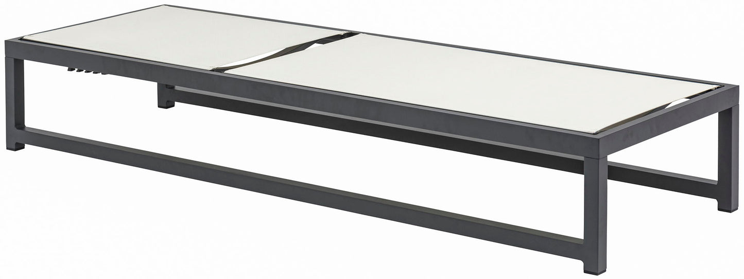 Maldives - Water Resistant Outdoor Patio Adjustable Sun Chaise Lounge Chair With Gray Base