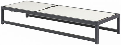 Maldives - Water Resistant Outdoor Patio Adjustable Sun Chaise Lounge Chair With Gray Base