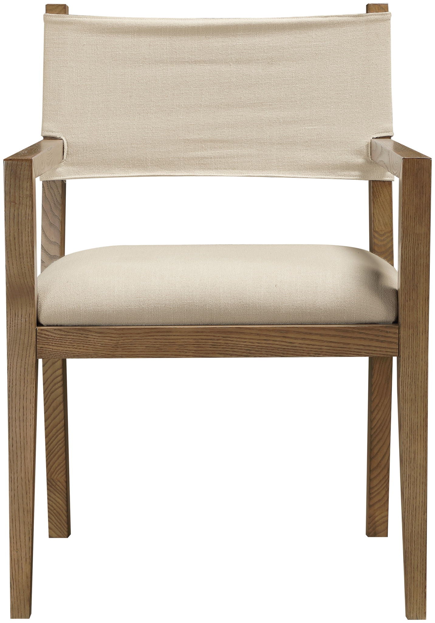 Avon - Linen Textured Performance Fabric Upholstered Dining Arm Chair