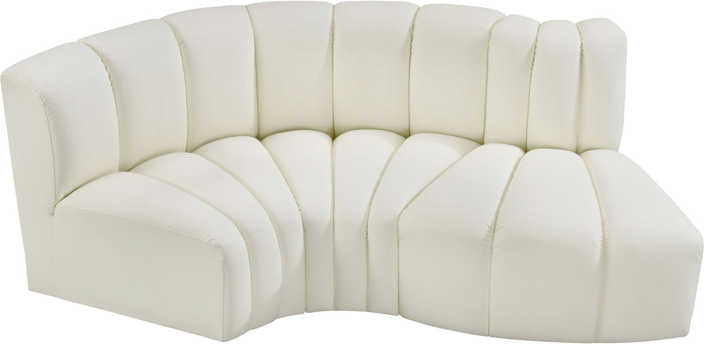 Arc - Faux Leather 3 Piece Modular L-Shaped Sofa