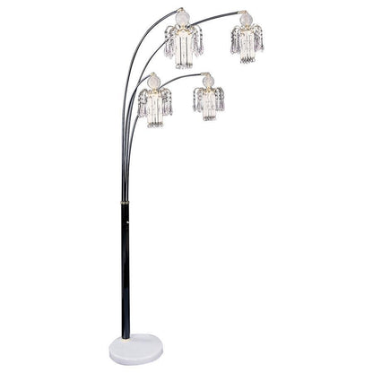 Maisel - Hanging Crystal Arc Tree Floor Lamp - Black