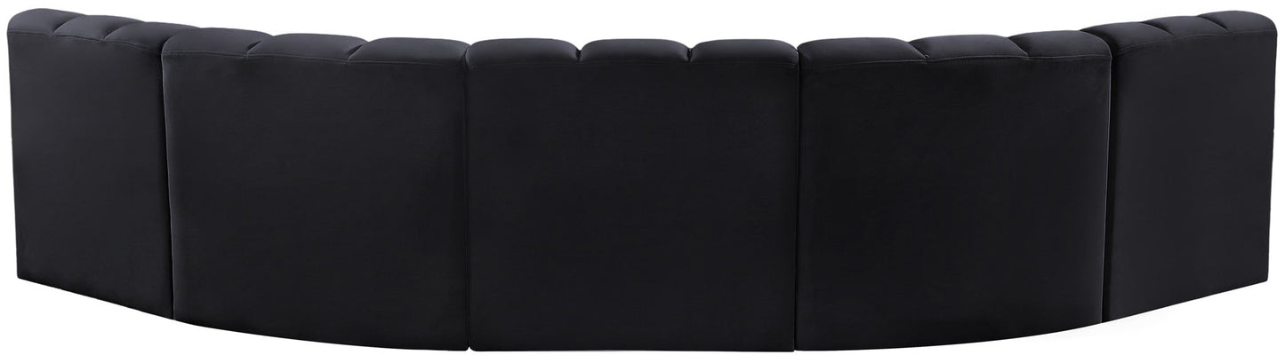 Arc - Velvet 5 Piece U-Shaped Modular Sofa