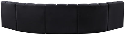 Arc - Velvet 5 Piece U-Shaped Modular Sofa