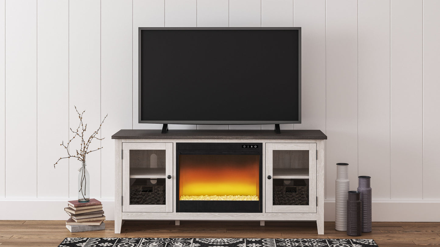 Dorrinson - Mueble para TV con inserto para chimenea