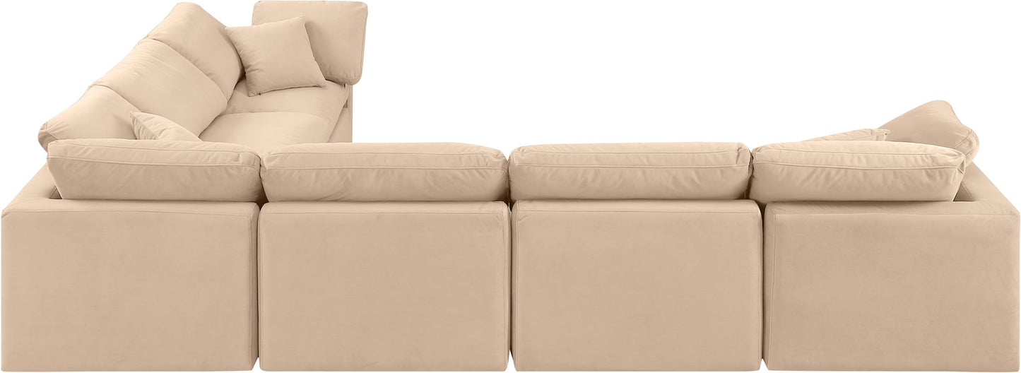 Indulge - Velvet 6 Piece Modular Corner Sectional