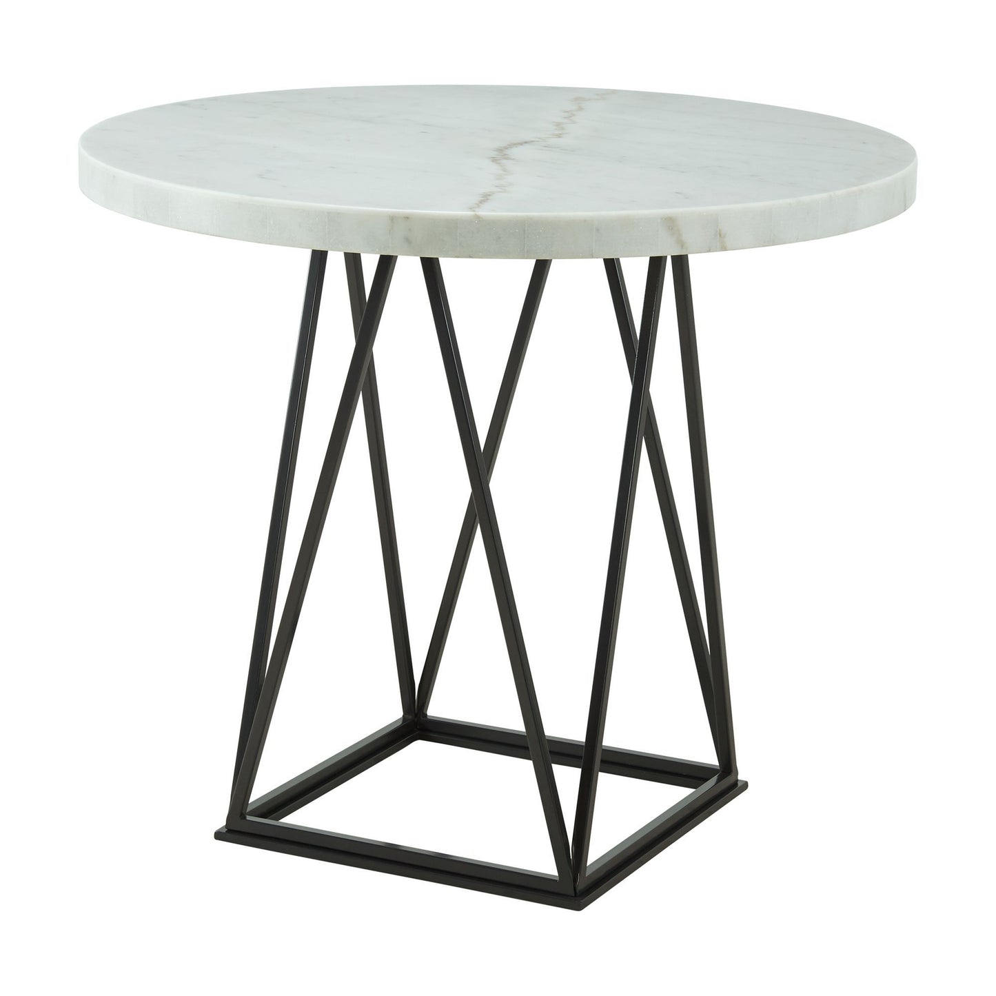 Riko - Mesa de comedor redonda con altura de mostrador - Blanco