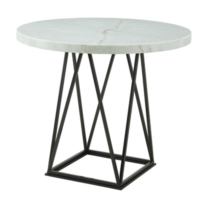 Riko - Mesa de comedor redonda con altura de mostrador - Blanco