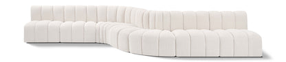 Arc - Boucle Fabric 8 Piece Curved Modular Sofa