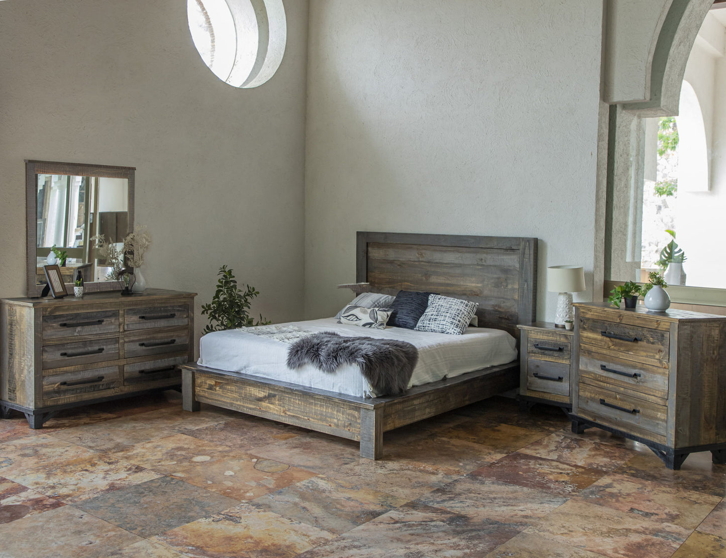 Loft - Nightstand - Two Tone Gray / Brown