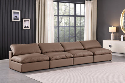 Comfy - Faux Leather Modular Armless Sofa 4 Seats