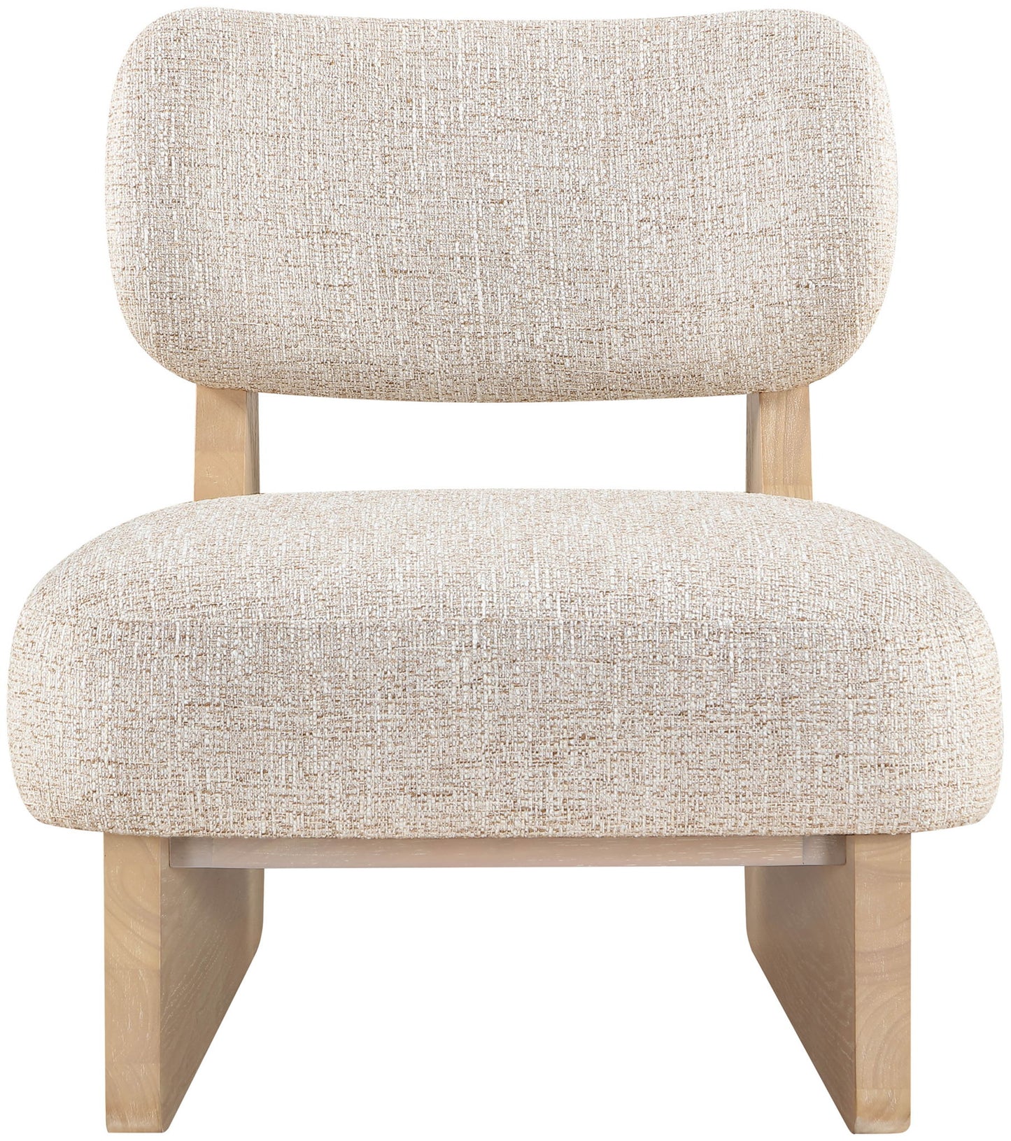 Vetra - Linen Textured Fabric Upholstered Accent Chair With Natural Base