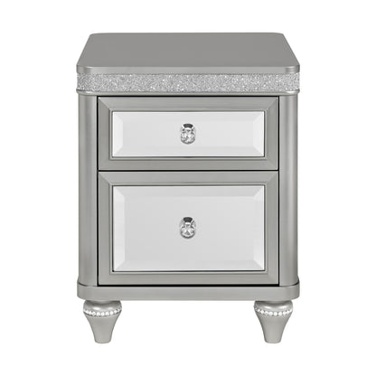 Avril - Chairside Table With Power/USB - Silver