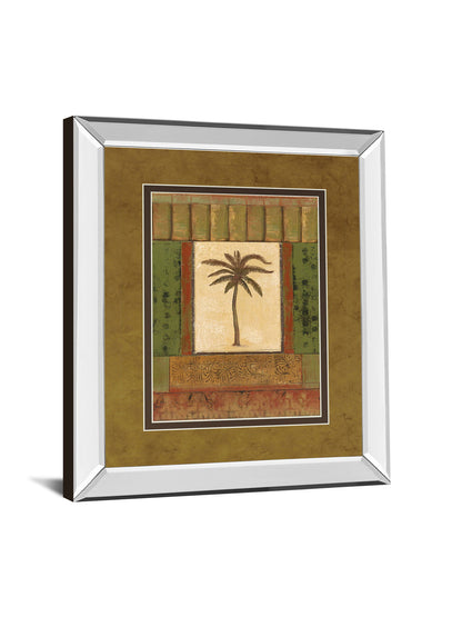 Classic Palm I By Rebecca Burton - Mirror Framed Print Wall Art - Light Brown