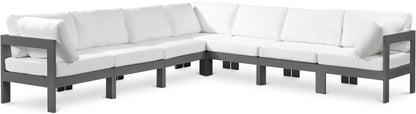 Nizuc - Outdoor Patio 7 Piece Modular Sectional With Gray Frame