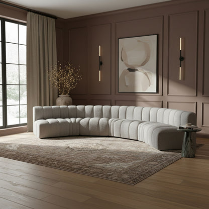 Arc - Boucle Fabric 7 Piece U-Shaped Modular Sofa