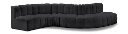 Arc - Faux Leather 6 Piece Curved Modular Sofa