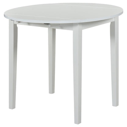 Bucknell - 3 Piece Round Drop Leaf Dining Table Set - White