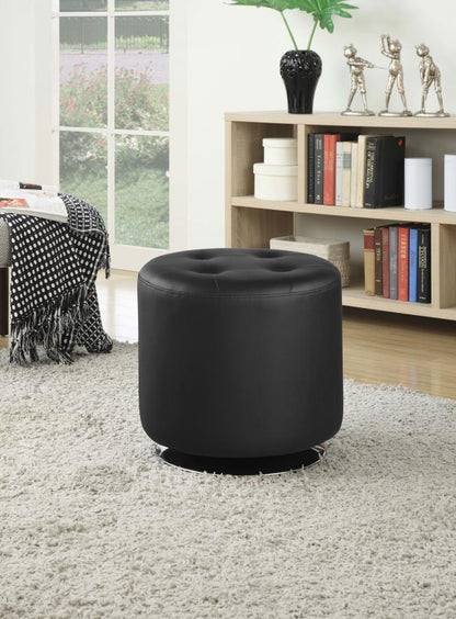 Bowman - Round Upholstered Tufted Swivel Ottoman