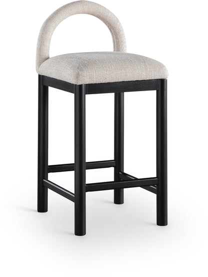 Conrad - Linen Counter Stool With Black Legs