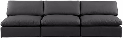 Comfy - Faux Leather Modular Armless Sofa 3 Seats