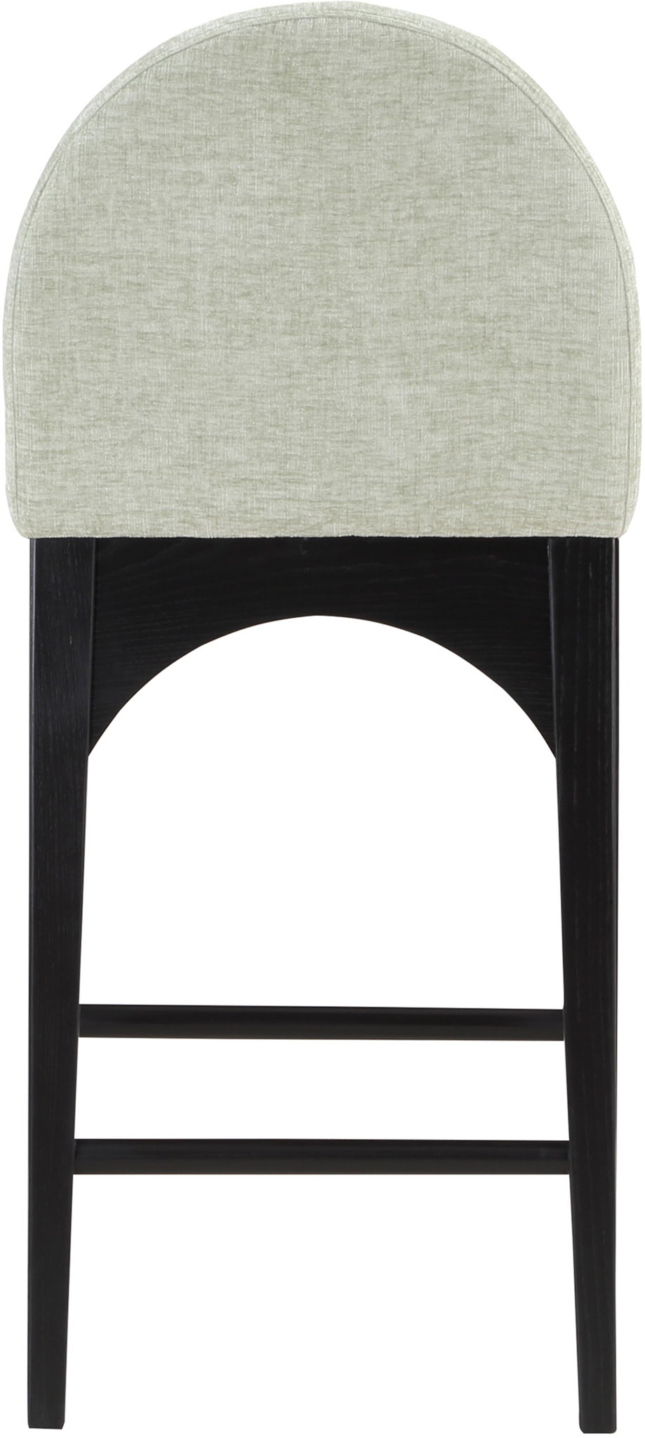 Waldorf - Chenille Stool With Black Legs