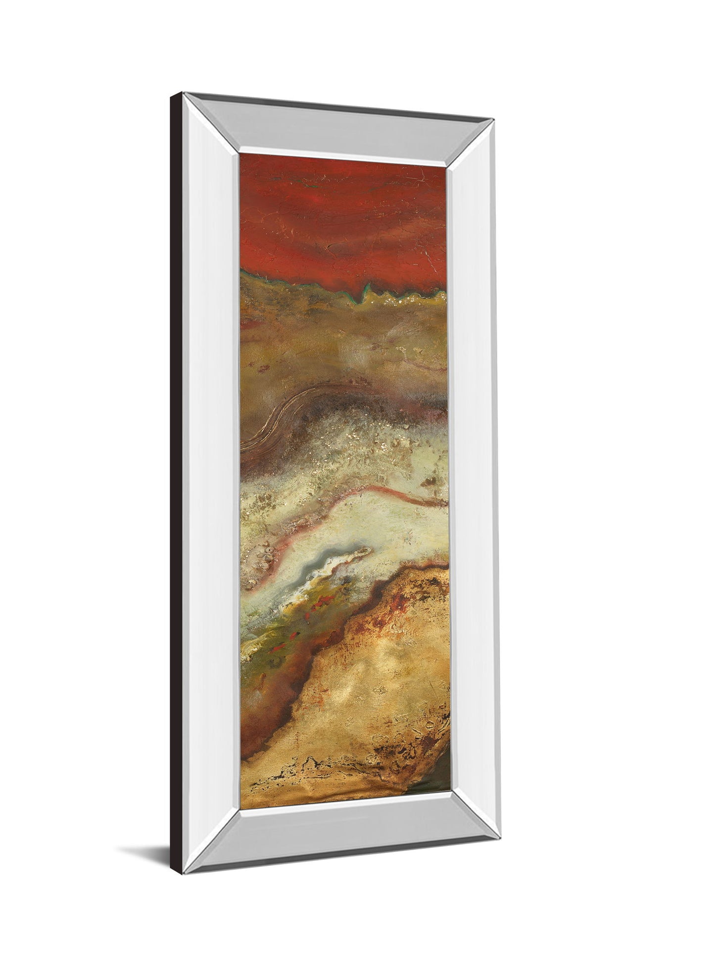 Tierra Panel Il By Patricia Pinto - Mirror Framed Print Wall Art - Light Brown
