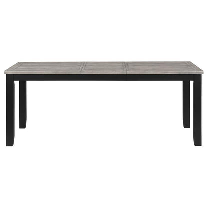 Elodie - Mesa de comedor rectangular con hoja extensible - Gris y negro