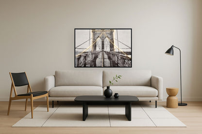 "Luminous Crossing" Hand-Embellished LED In Frame - Black / White