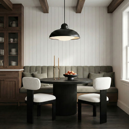 Timbra - Linen Textured Fabric Upholstered Dining Chair (Set of 2) - Black Base