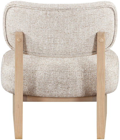 Vetra - Linen Textured Fabric Upholstered Accent Chair With Natural Base