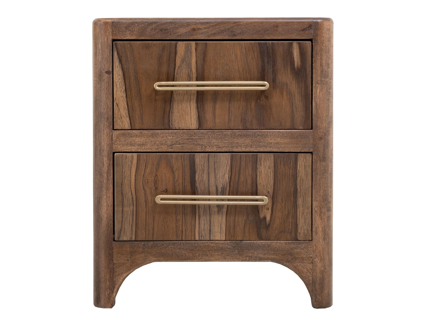 Praga - 2-Drawer Nightstand - Almond / Barrel Brown