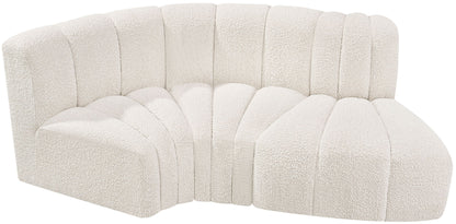 Arc - Boucle Fabric 3 Piece Modular L-Shaped Sofa